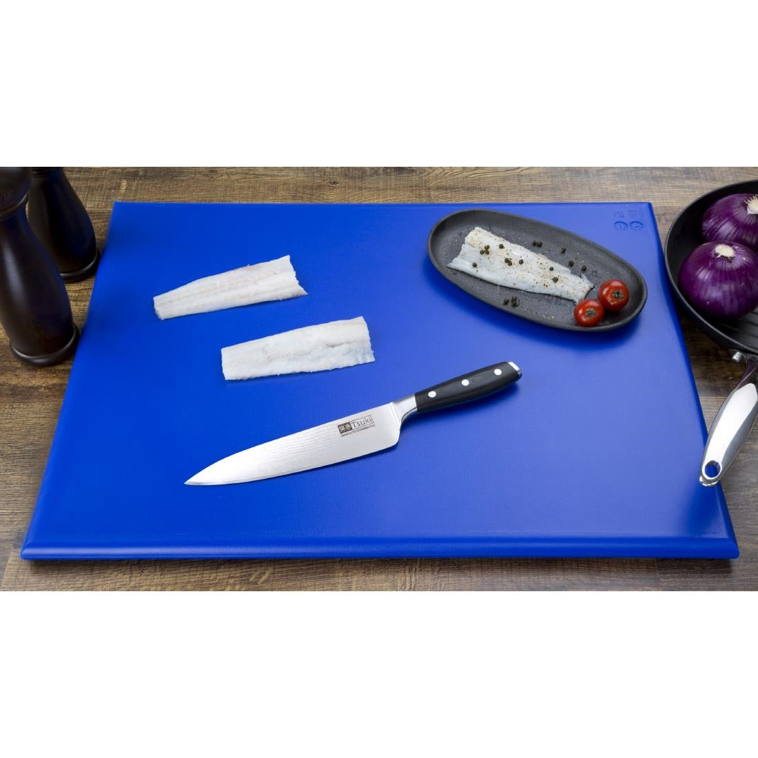 J042 Hygiplas HDPE snijplank blauw 600x450x25mm