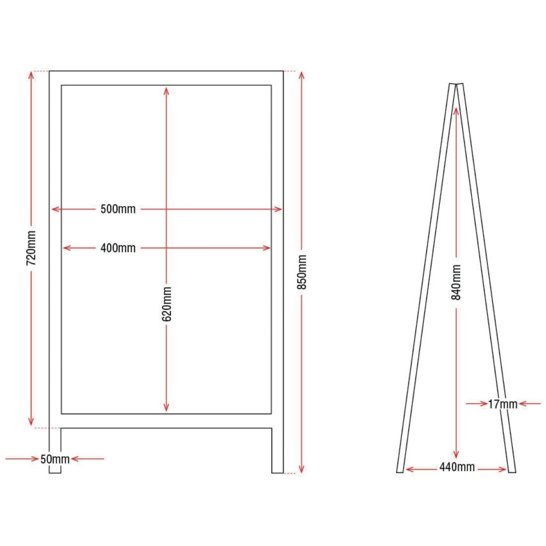 GG108 Olympia houten stoepbord 85x50cm