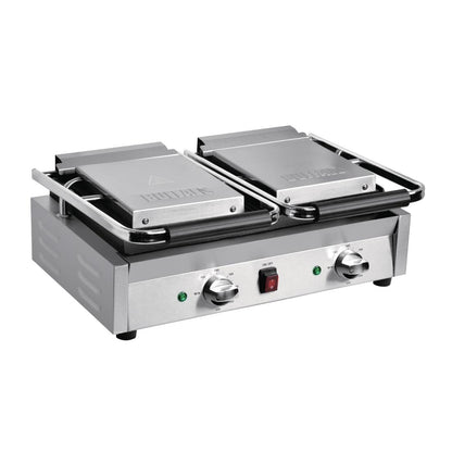 CU604 Buffalo Bistro Dubbele Geribbelde Contactgrill
