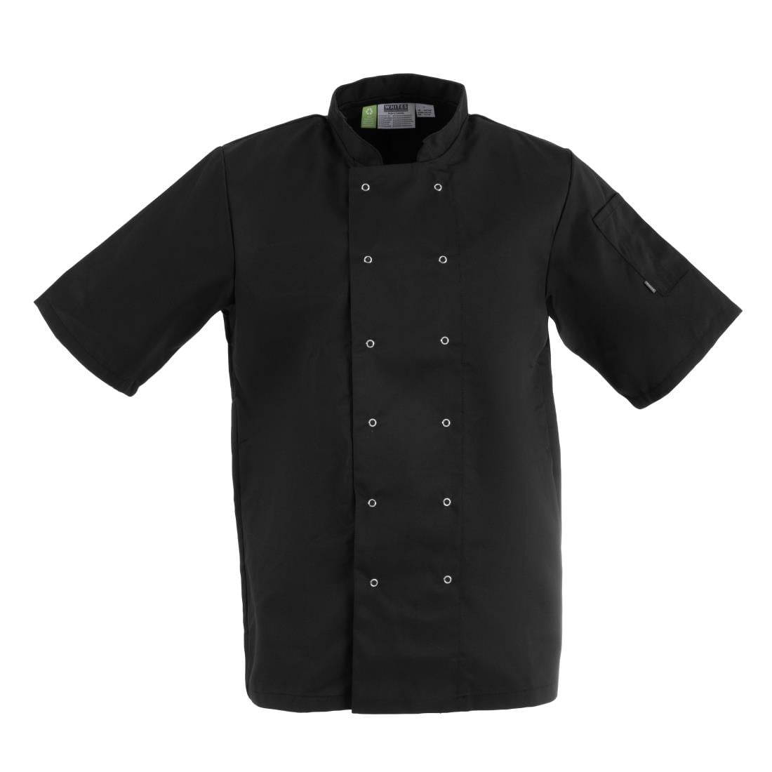 A439-XS Whites Vegas unisex koksbuis korte mouw zwart XS