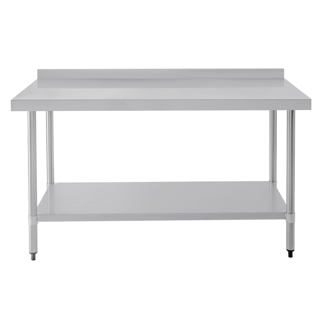 T382 Vogue RVS werktafel met achteropstand 90x150x60cm