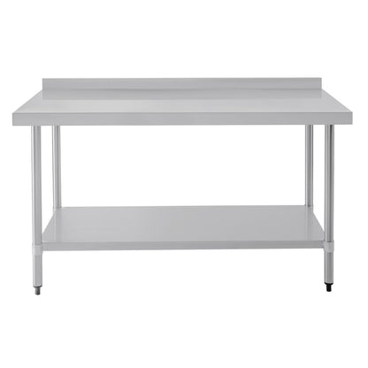 T382 Vogue RVS werktafel met achteropstand 90x150x60cm