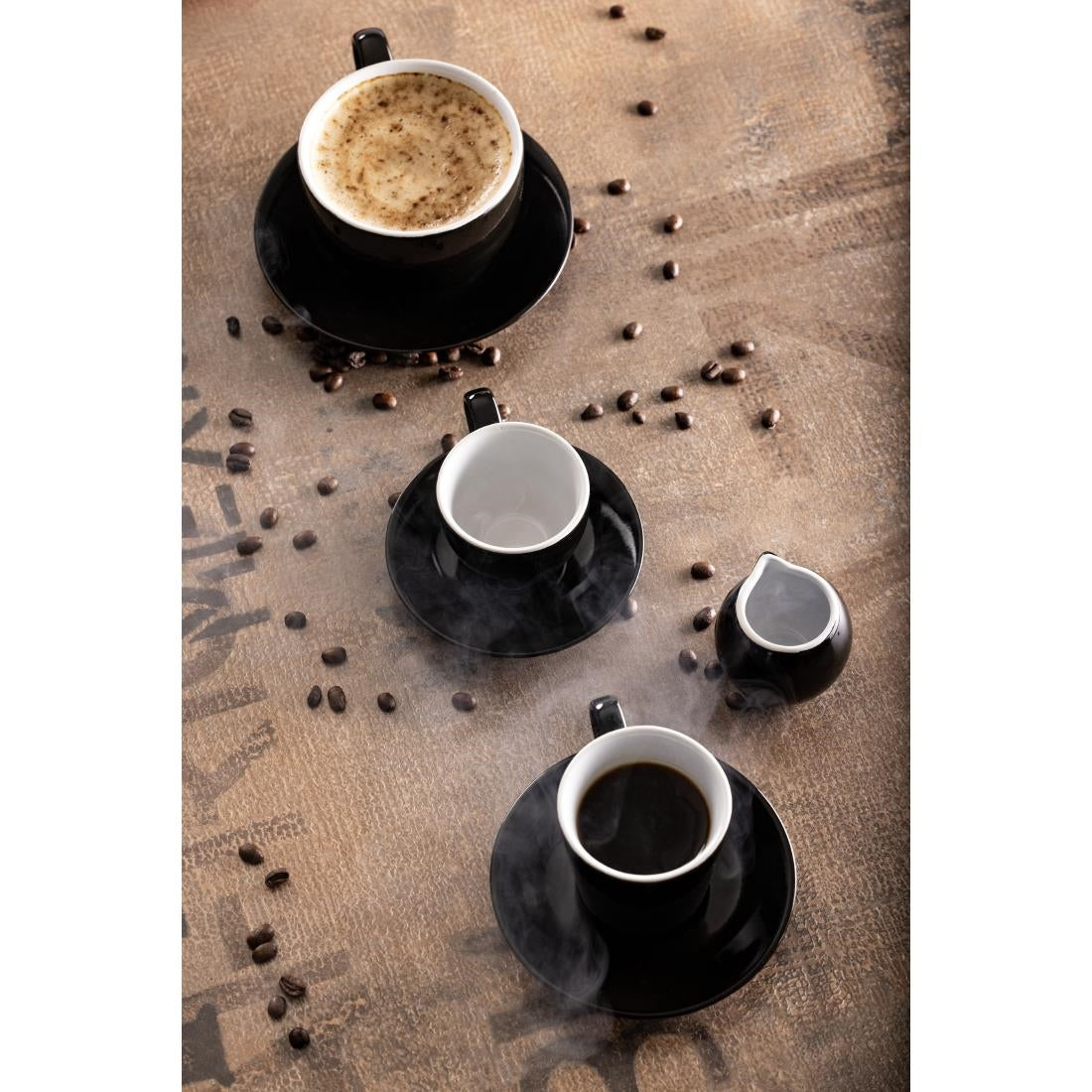 CU955 Olympia cafe espresso schoteltje zwart (12 stuks)