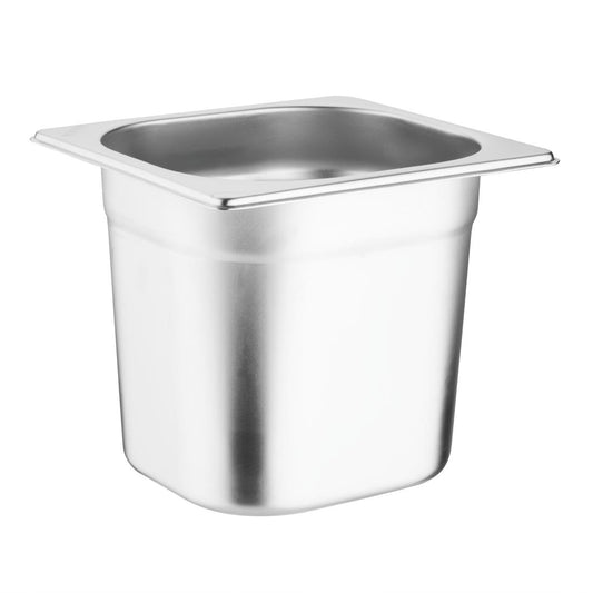 SA243 Vogue roestvrijstalen gastronorm bakset met deksels 1/6 (6 stuks)