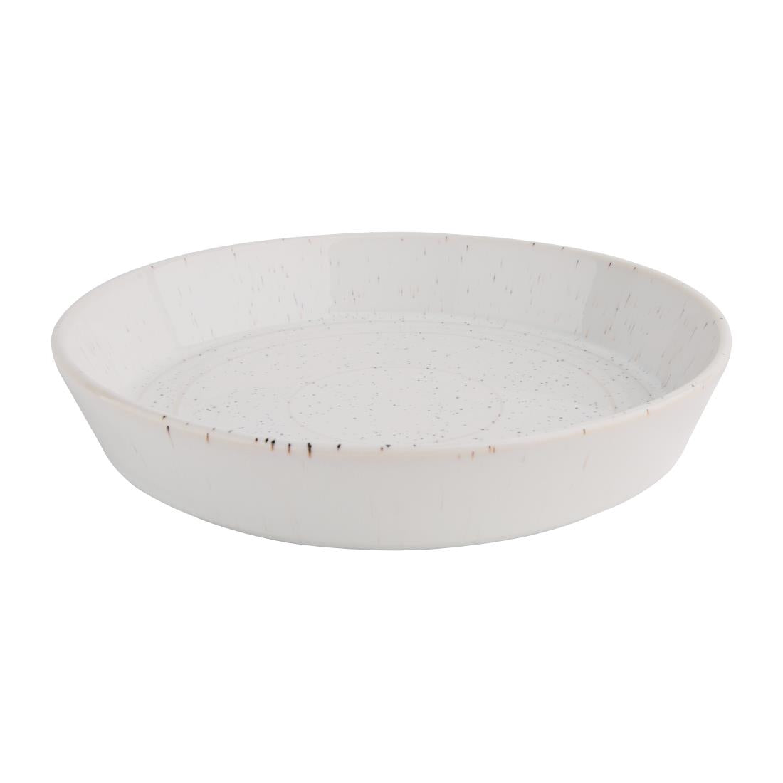 FD901 Olympia Cavolo Witte Gespikkelde Platte Ronde Kom 220mm (4 Stuks)