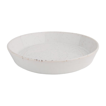 FD901 Olympia Cavolo Witte Gespikkelde Platte Ronde Kom 220mm (4 Stuks)