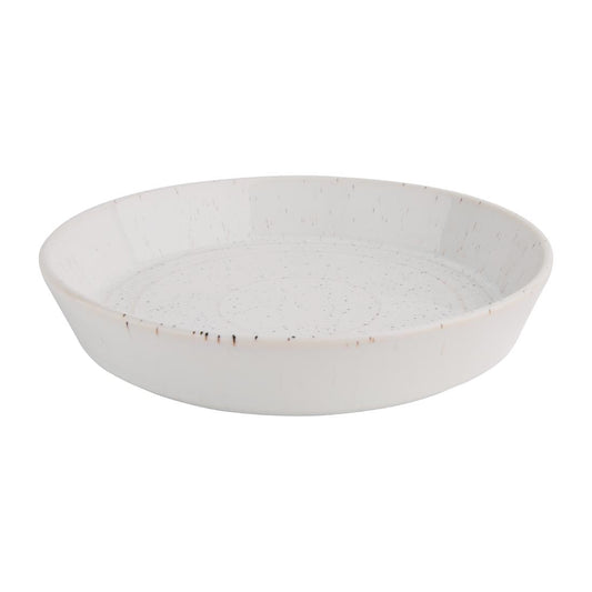 FD901 Olympia Cavolo Witte Gespikkelde Platte Ronde Kom 220mm (4 Stuks)
