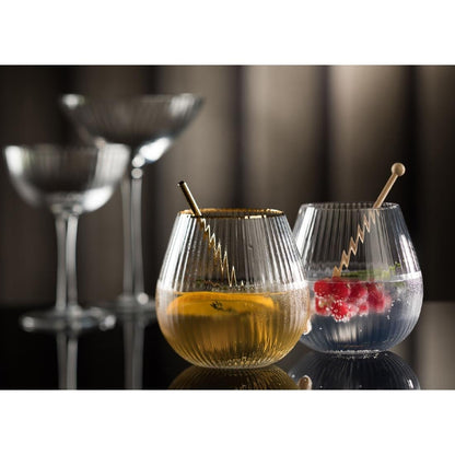 CZ044 Utopia Hayworth Stemless Gin Glazen Met Gouden Rand, 650ml (6 stuks)