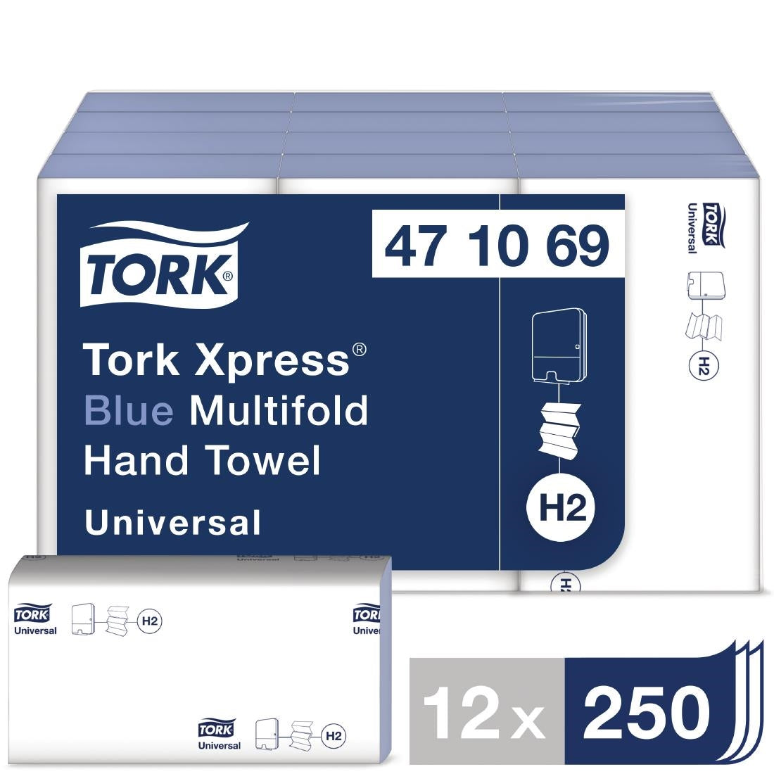 Y038 Tork Z-gevouwen handdoeken 1-laags blauw (12 stuks)