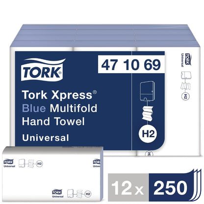 Y038 Tork Z-gevouwen handdoeken 1-laags blauw (12 stuks)