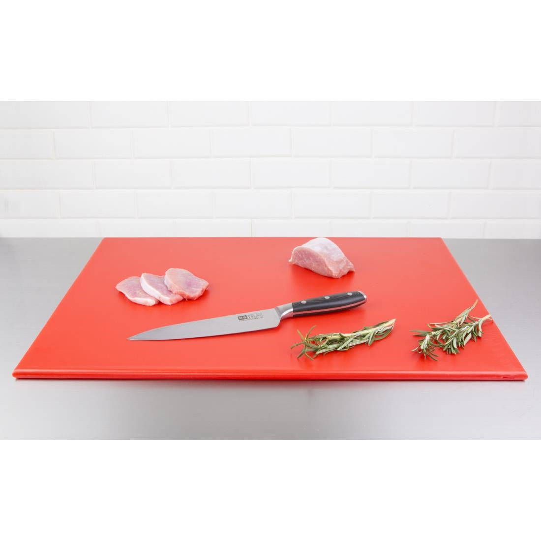 J011 Hygiplas HDPE snijplank rood 600x450x12mm