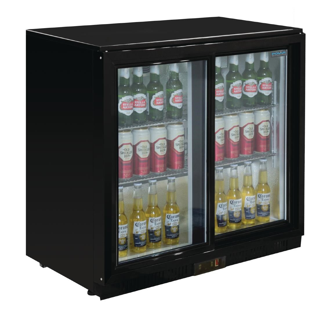 GL010 Polar G-serie 2-deurs barkoeling met schuifdeuren zwart 198L