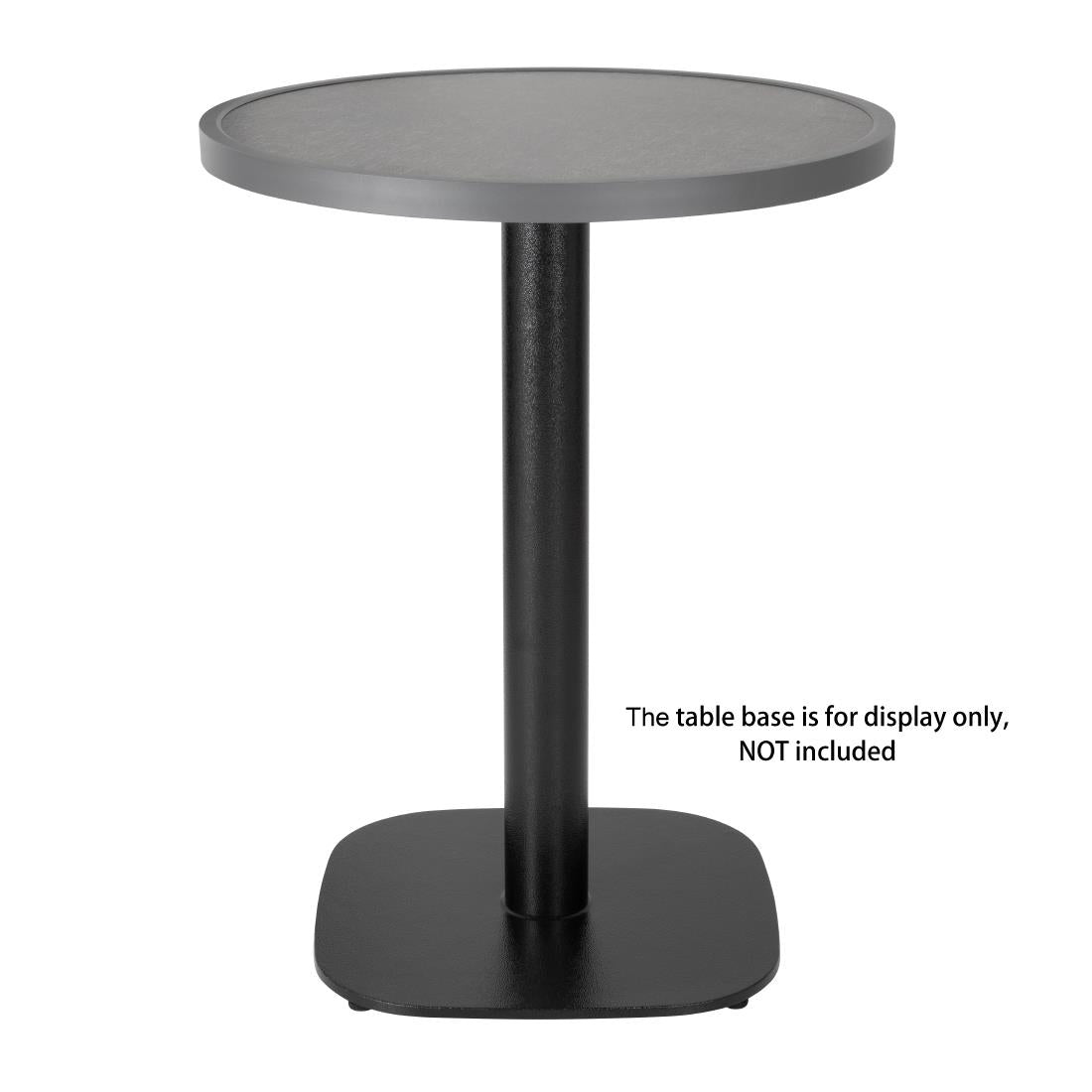 DL489 Bolero Rond Tafelblad Van Glasvezel, Geborsteld Zwart 580mm