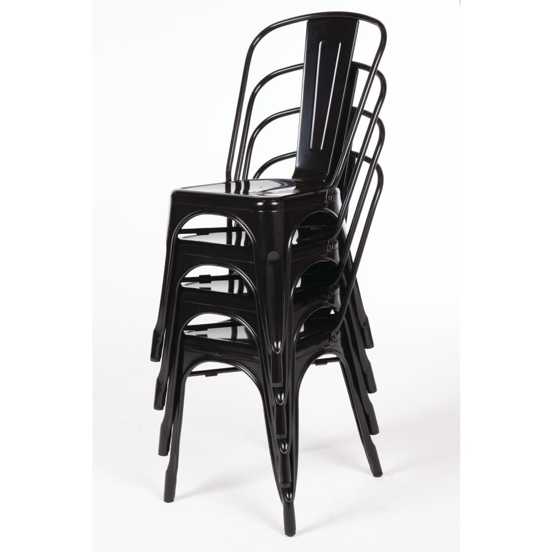 GL331 Bolero Bistro stalen stoel zwart (4 stuks)