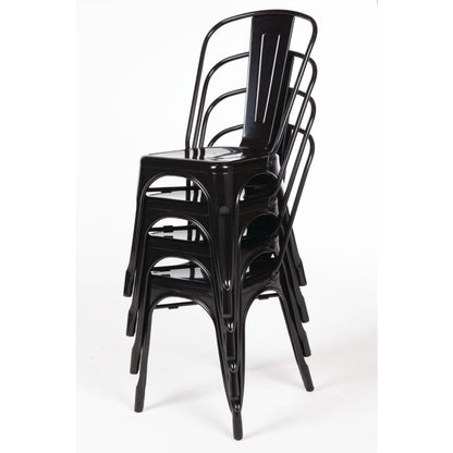 GL331 Bolero Bistro stalen stoel zwart (4 stuks)