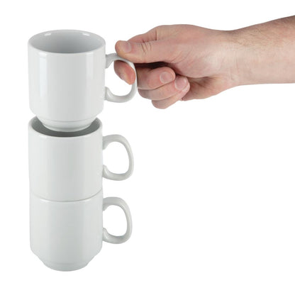 CB461 Olympia Whiteware stapelbare mok 28,4cl (12 stuks)