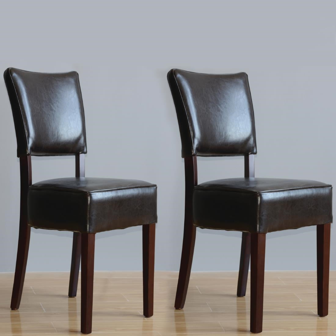 GF957 Bolero robuuste kunstlederen stoel donkerbruin (2 stuks)