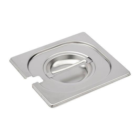 DR493 Gastro M RVS gastronorm deksel GN 1/6 met lepeluitsparing