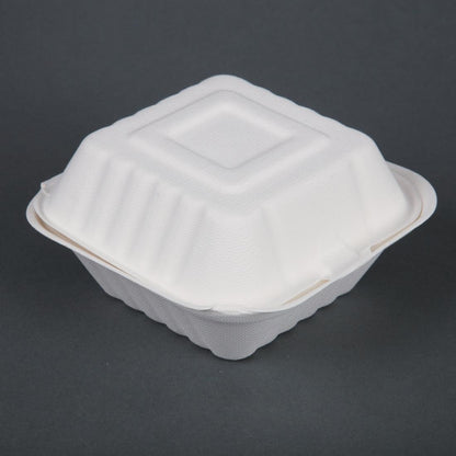 DW246 Fiesta Compostable bagasse hamburgerbakjes 152mm (500 stuks)