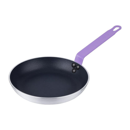 HT968 Hygiplas Aluminium Antiaanbak Teflon Platinum Plus Koekenpan met Paarse Handgreep 24cm