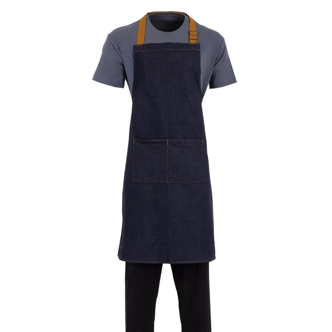 B980 Southside halterschort blauw denim