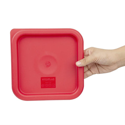 CF040 Hygiplas vierkant deksel rood klein