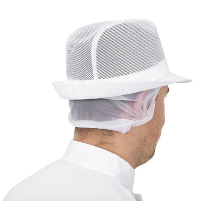 A653-M Trilby hoed met haarnetje wit M