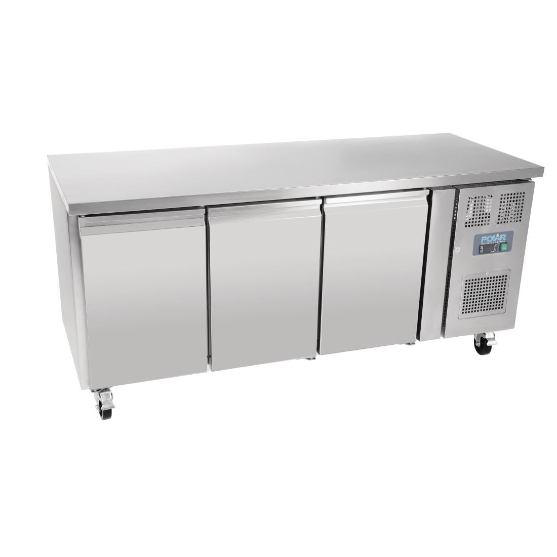 UA048 Polar U-Serie Driedubbele Deur Aanrecht Koelkast 417Ltr