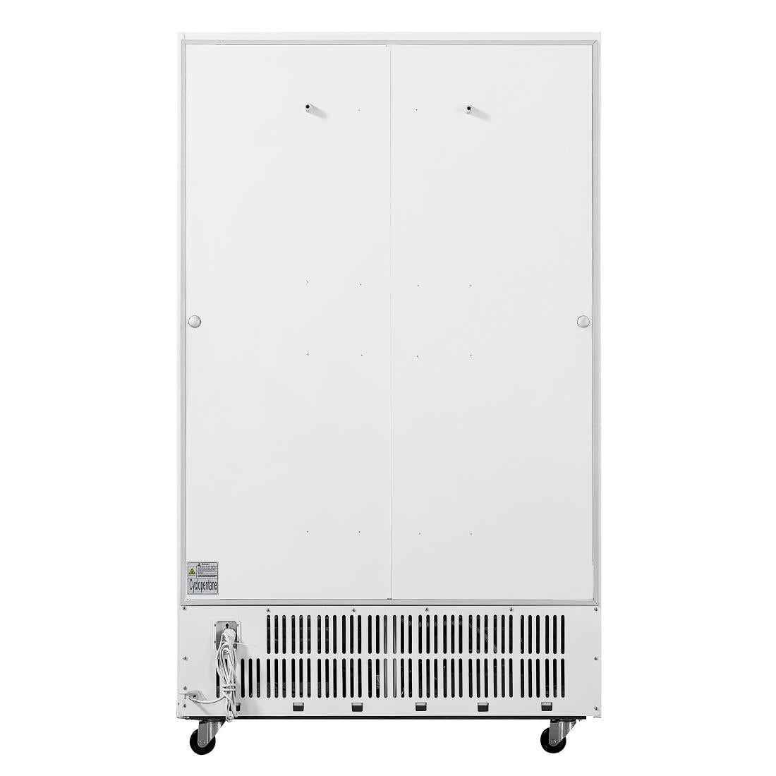 GE580 Polar G-serie tweedeurs displaykoeling met lichtbak 950L klapdeuren