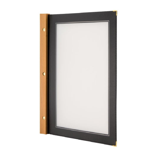 H735 Securit menumap hout A4 zwart
