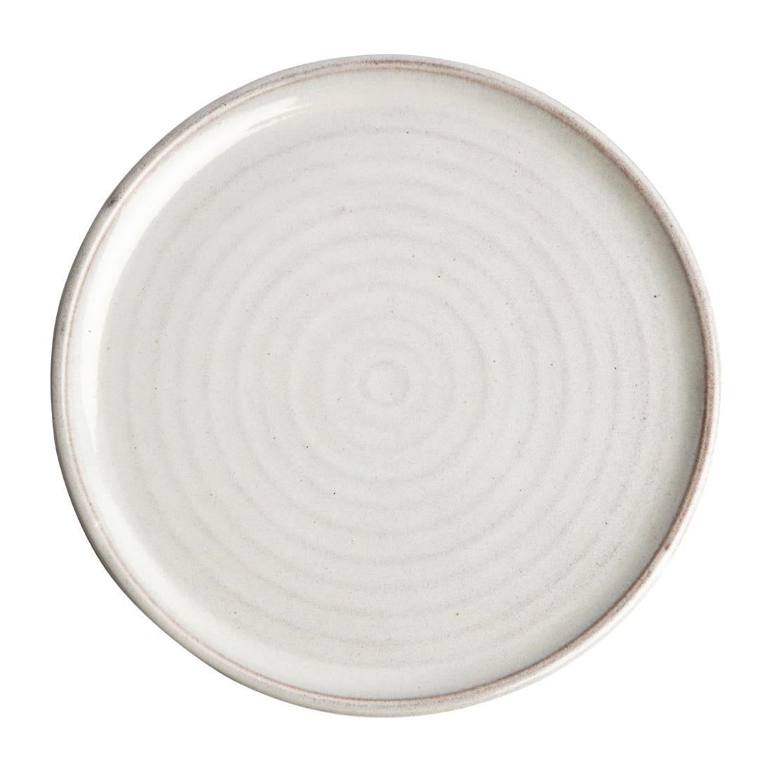 FA331 Olympia Canvas ronde borden met smalle rand wit 26,5cm (6 stuks)