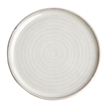 FA331 Olympia Canvas ronde borden met smalle rand wit 26,5cm (6 stuks)