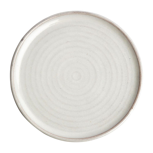 FA331 Olympia Canvas ronde borden met smalle rand wit 26,5cm (6 stuks)