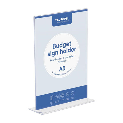 HU466 Europel Bordhouder Budget T-Stand A5 Portret