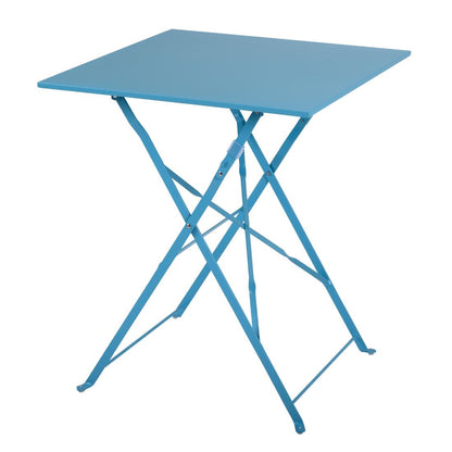 GK985 Bolero vierkante opklapbare stalen tafel turquoise 60cm