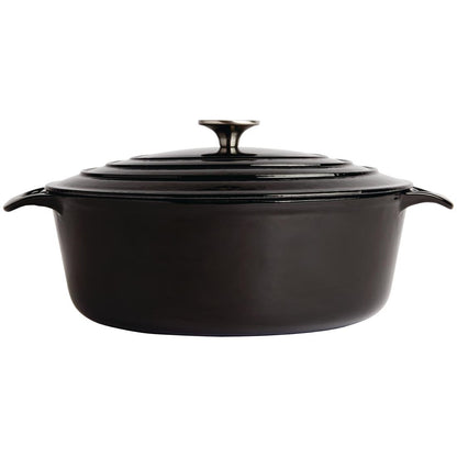 GH310 Vogue ovale inductie braadpan zwart 6Ltr