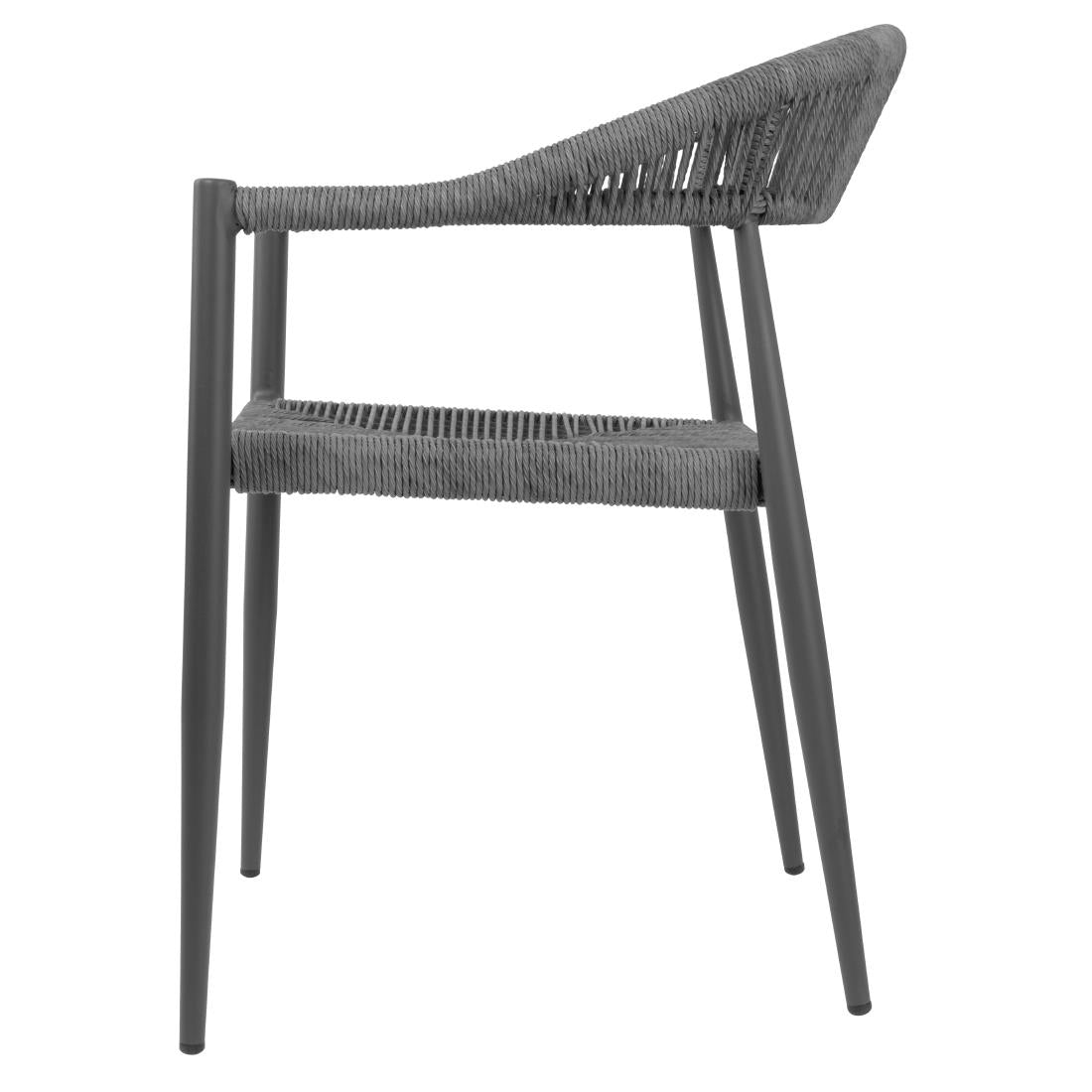HZ590 Bolero Eden PE gevlochten rattan outdoor armstoelen antraciet (4stuks)