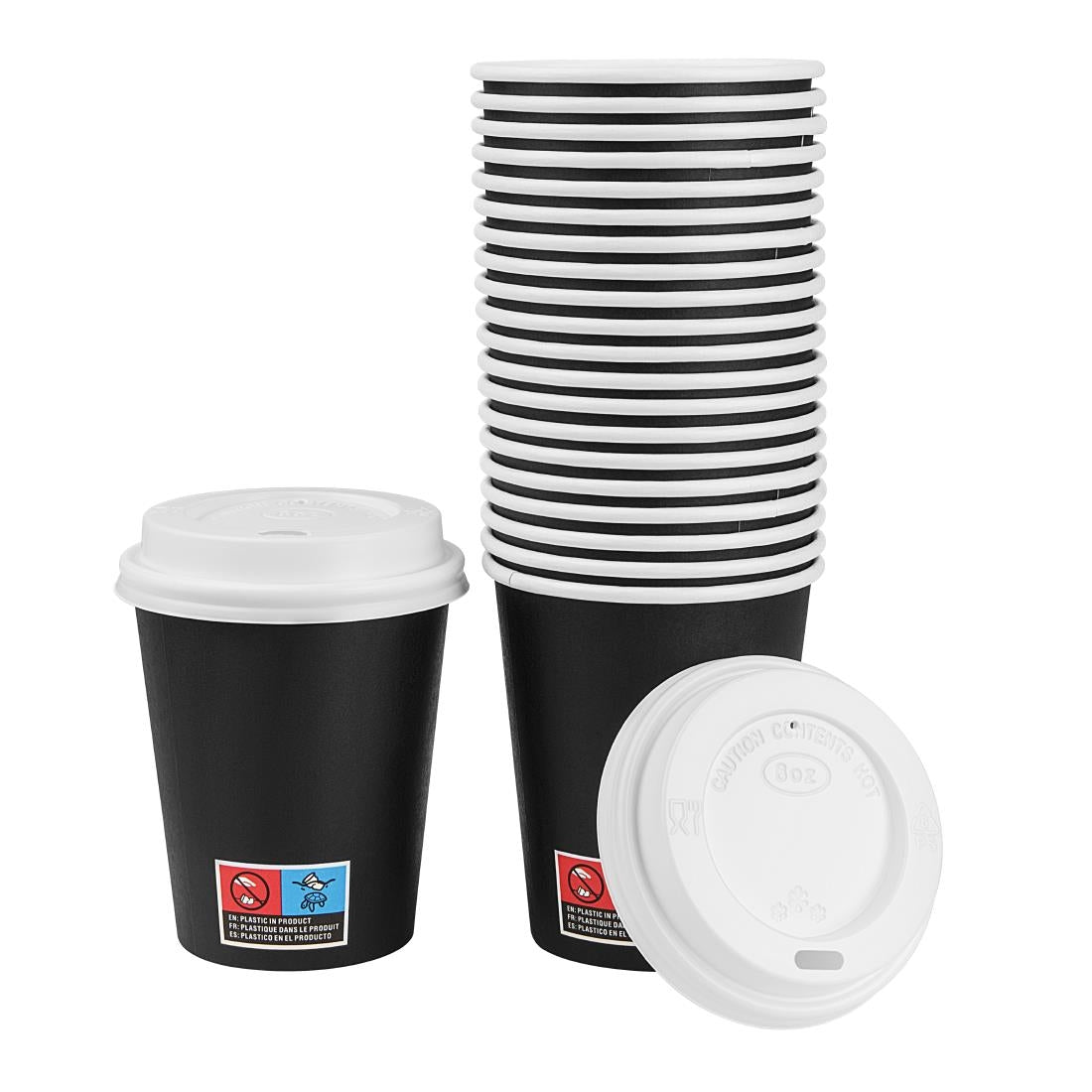 HW634 Nisbets Essentials Hete Bekers En Deksels Pakket 227ml (350 stuks)