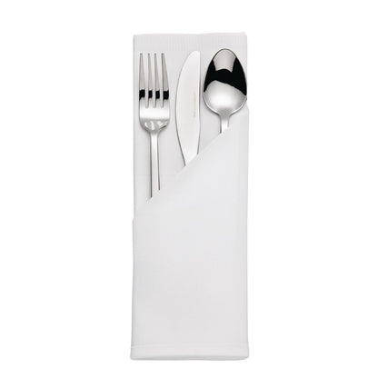 HB559 Mitre luxe satijnen band servetten katoen wit (10 stuks)