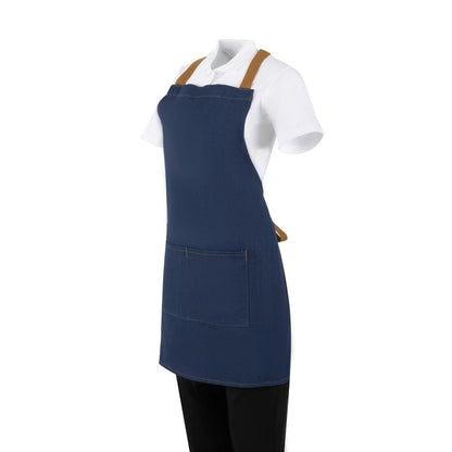 BA159 Southside Schort Denim Blauw Met Bruine Bandjes