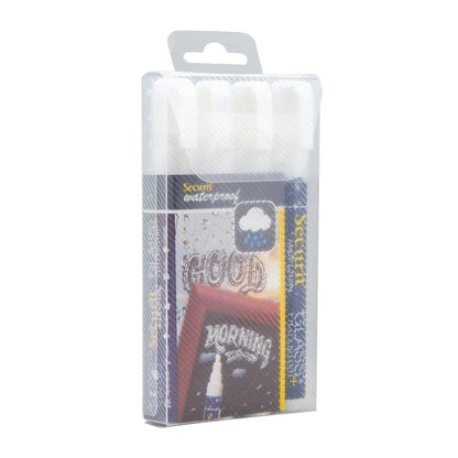 CK295 Securit Watervaste krijtstift (Glas + Krijtbord) in wit met 2-6mm penpunt (4 stuks)