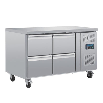 DA547 Polar U-serie geventileerde gekoelde GN werkbank met 4 laden