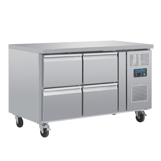 DA547 Polar U-serie geventileerde gekoelde GN werkbank met 4 laden