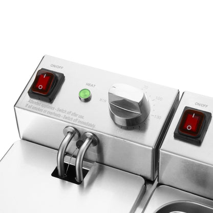 CU615 Buffalo Dubbel Tank Dubbele Mand 2X3Ltr Aanrecht Friteuse 2X2Kw