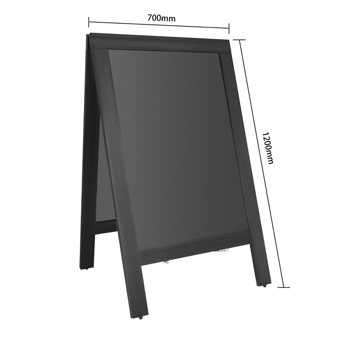 CU993 Olympia stoepplank zwart houten frame 700x1200mm