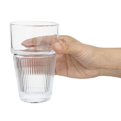 HW796 Olympia Geribbelde Stapelbare Tumblers 300ml (6 Stuks)