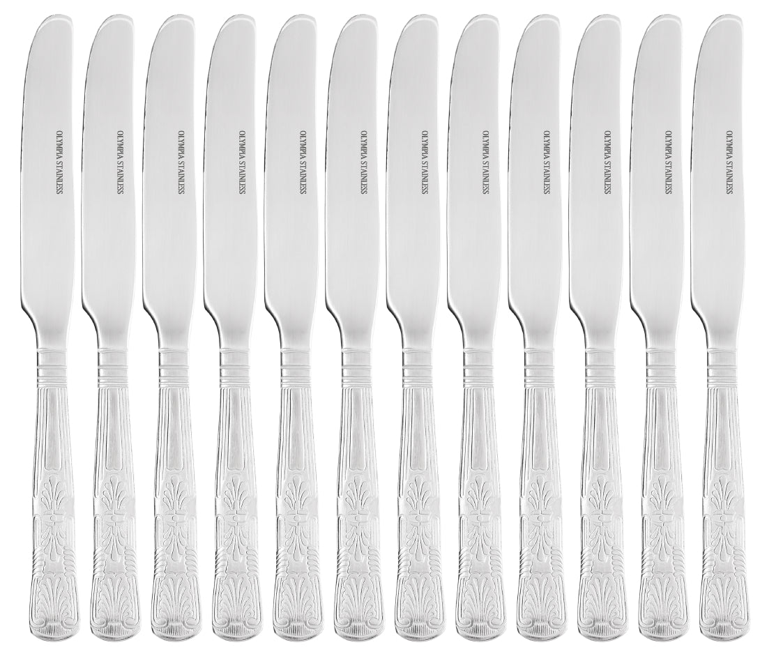 D682 Olympia Kings tafelmessen met massief heft 24,2cm (12 stuks)