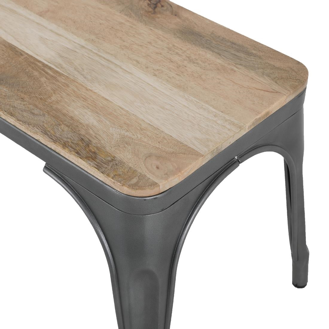 HZ815 Bolero Bistro Bank Met Mangohout En Donkergrijze Poten 1000mm (2 stuks)