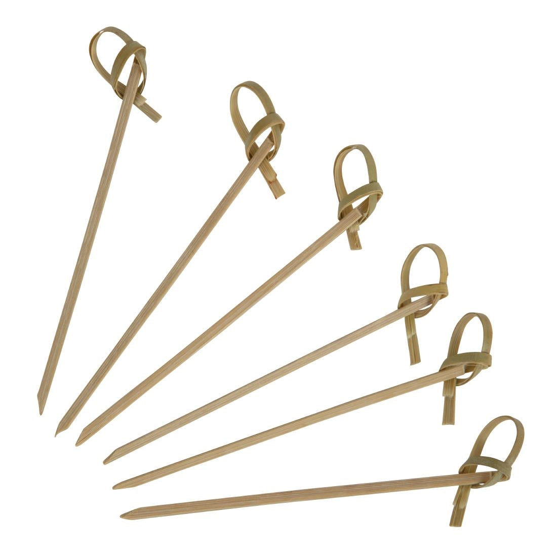 DK396 Fiesta Compostable biologisch afbreekbare bamboeprikkers met krul (100 stuks)