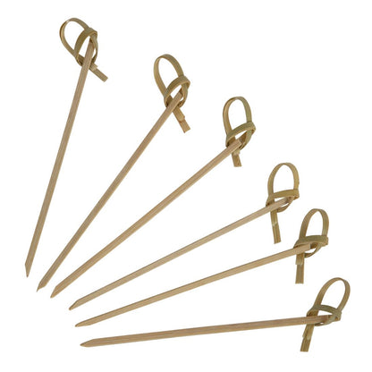 DK396 Fiesta Compostable biologisch afbreekbare bamboeprikkers met krul (100 stuks)